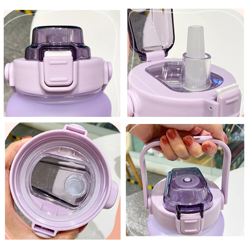 2 л Спортивная бутылка для воды портативная большая милая детская питья большой