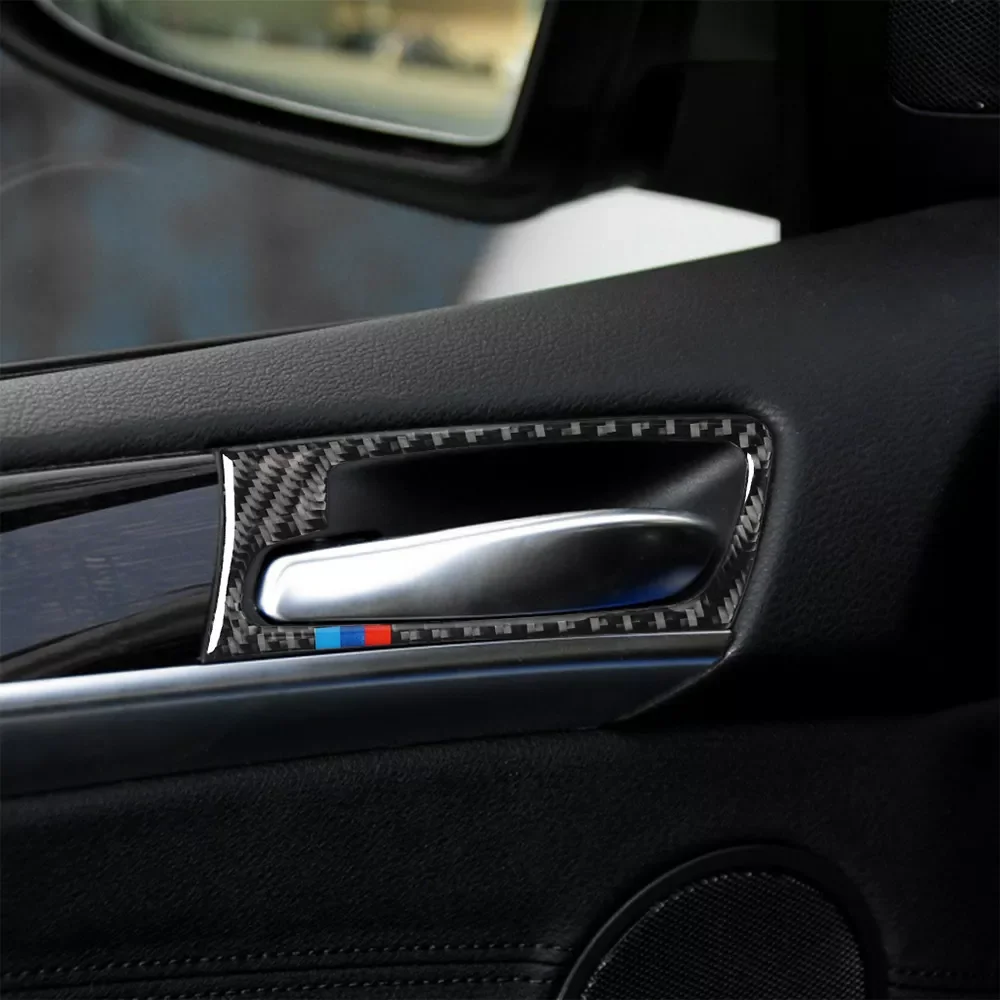 

Carbon Fiber Car Door Handle Wrist Trim Frame Decorative Stickers For BMW X5 E70 X6 E71 Auto Interior Accessories Modification