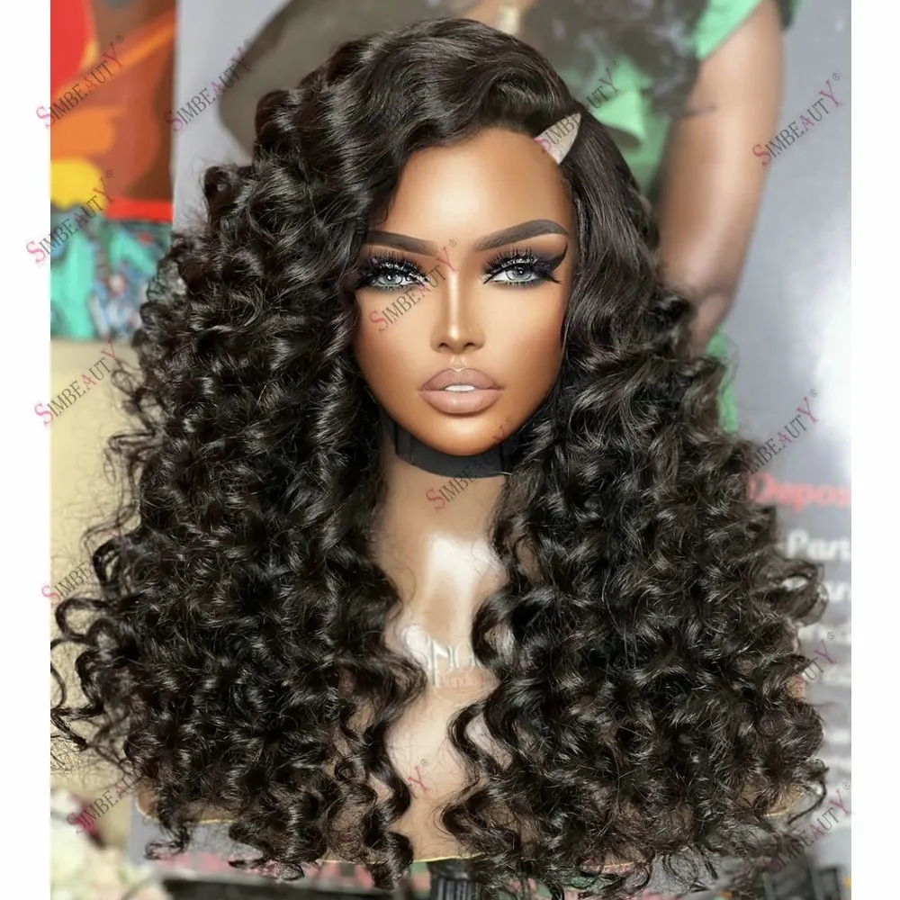 Фото 250 Density Indian Hair V Part Wig Human Hair for Black Women Easy Install Loose Deep Wave No Leave Out Glueless Adjustable Wig №2