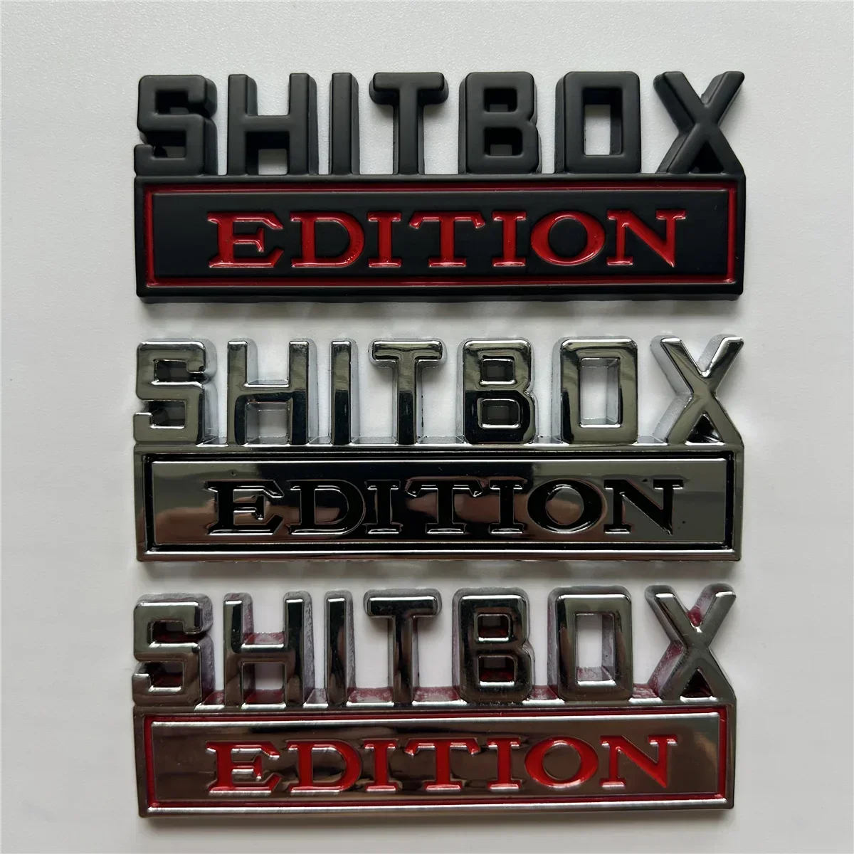 3D SHITBOX Edition Эмблема ABS Автомобильный значок Хвост багажника Боковые наклейки на