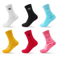 basketball football color socks men and women outdoor sports stockings running compression socks mid tube breathable cotton sock