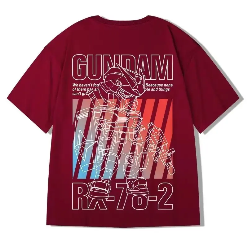 

2023 Men's Cotton T-shirt Japan Summer Mecha Graphics Short Sleeve Top High Quality White T Shirt O-neck Tee Shirt Men Clothing