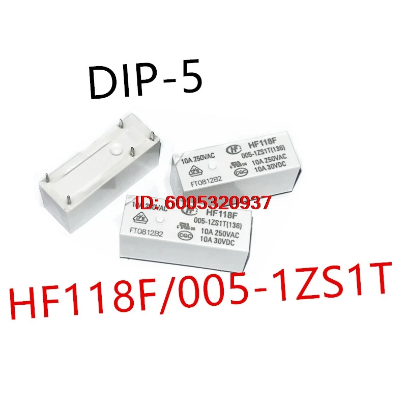 Фото 10 штук HF118F/005-1ZS1T, HF118F/012-1ZS1T, HF118F/024-1ZS1T DIP-5. Новое силовое реле HF118F-024-1ZS1T, HF118F-012-1ZS1T. №2