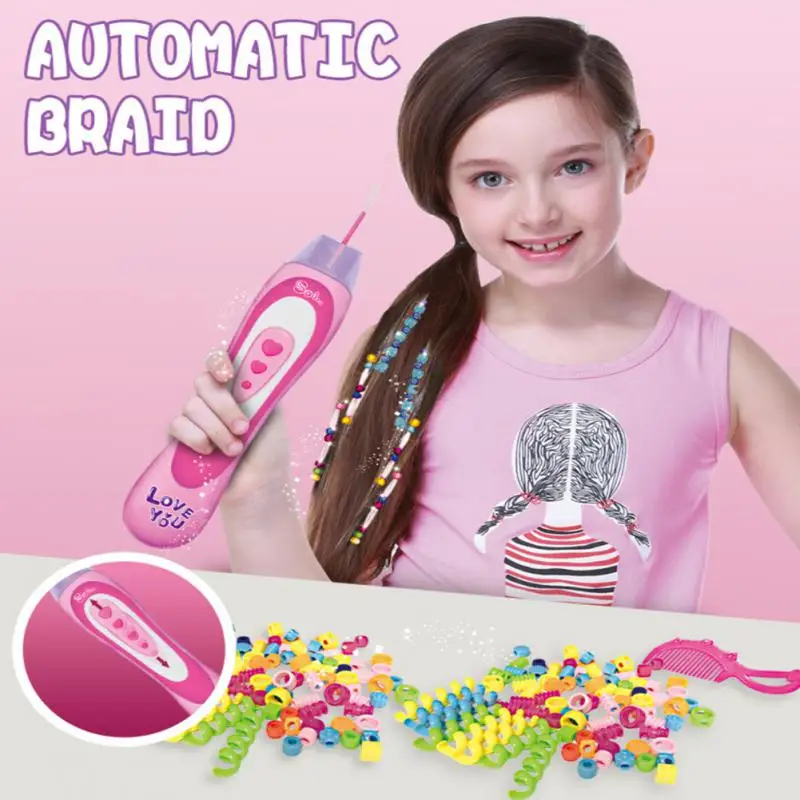 

Girl Play House Jewelry Toy DIY Automatic Makeup Hairpin Making Machine Girl Dress Up Toy Beauty Fashion Gifts Without Battery