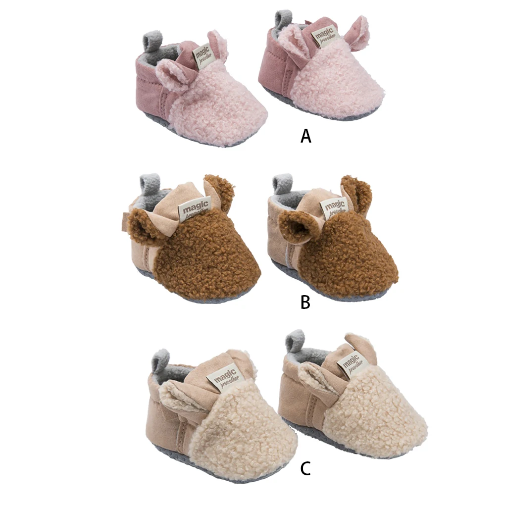

Baby Shoes Toddler Newborn Baby Crawling Shoes Boy Girl Lamb Slippers Trainers Fur Winter Animal Ears Winter Indoor Footwear