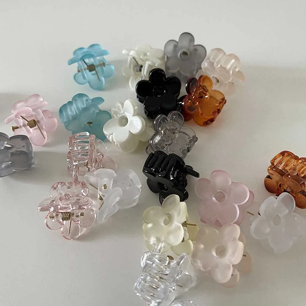 

4PCS/Set Girls Cute Flower Plastic Small Hair Claws Kids Sweet Hairpins Crystal Hair Clips Fashion Hair Accessories