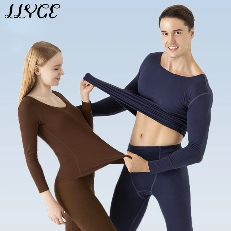 

New No Trace Double-Sided Sanding Thermal Underwear Set Seamless Autumn Clothes Long Johns for Women Warm Winter Thermo Lingerie