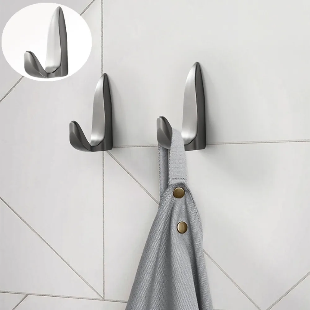 

4Pcs Silver Coat Hooks Wall Mounted Heavy Duty Wall Hook Durable Zinc Alloy Towel Hooks for Bathroom Kitchen Garage Entryway