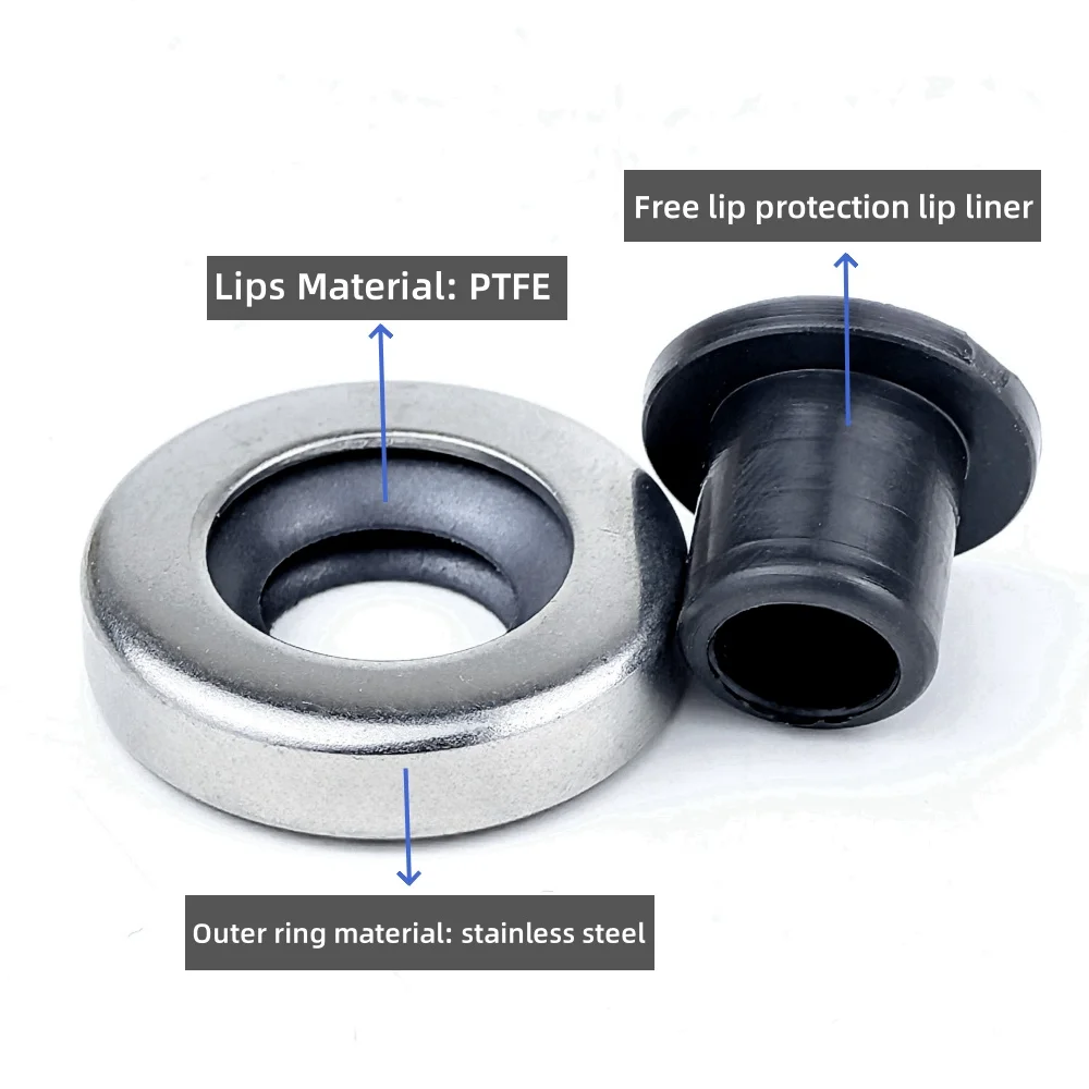 ID:12*OD:22/25/28/30/35*7/8mm Stainless steel shaft oil seal PTFE sealed air compressor accessories