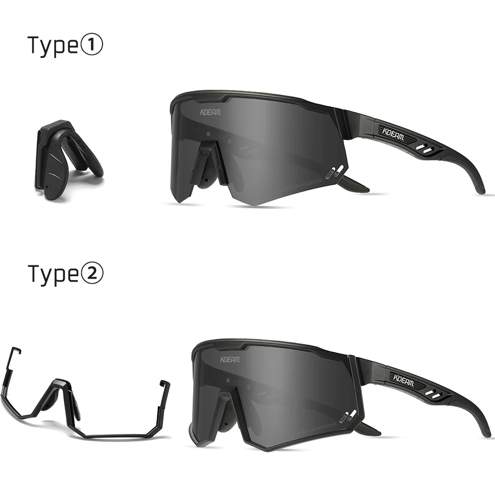

Мужские Сменные солнцезащитные очки KDEAM, большие поляризационные очки в оправе из TR90 с линзами 1,2 мм, очки для занятий спортом на открытом воздухе в оригинальной коробке