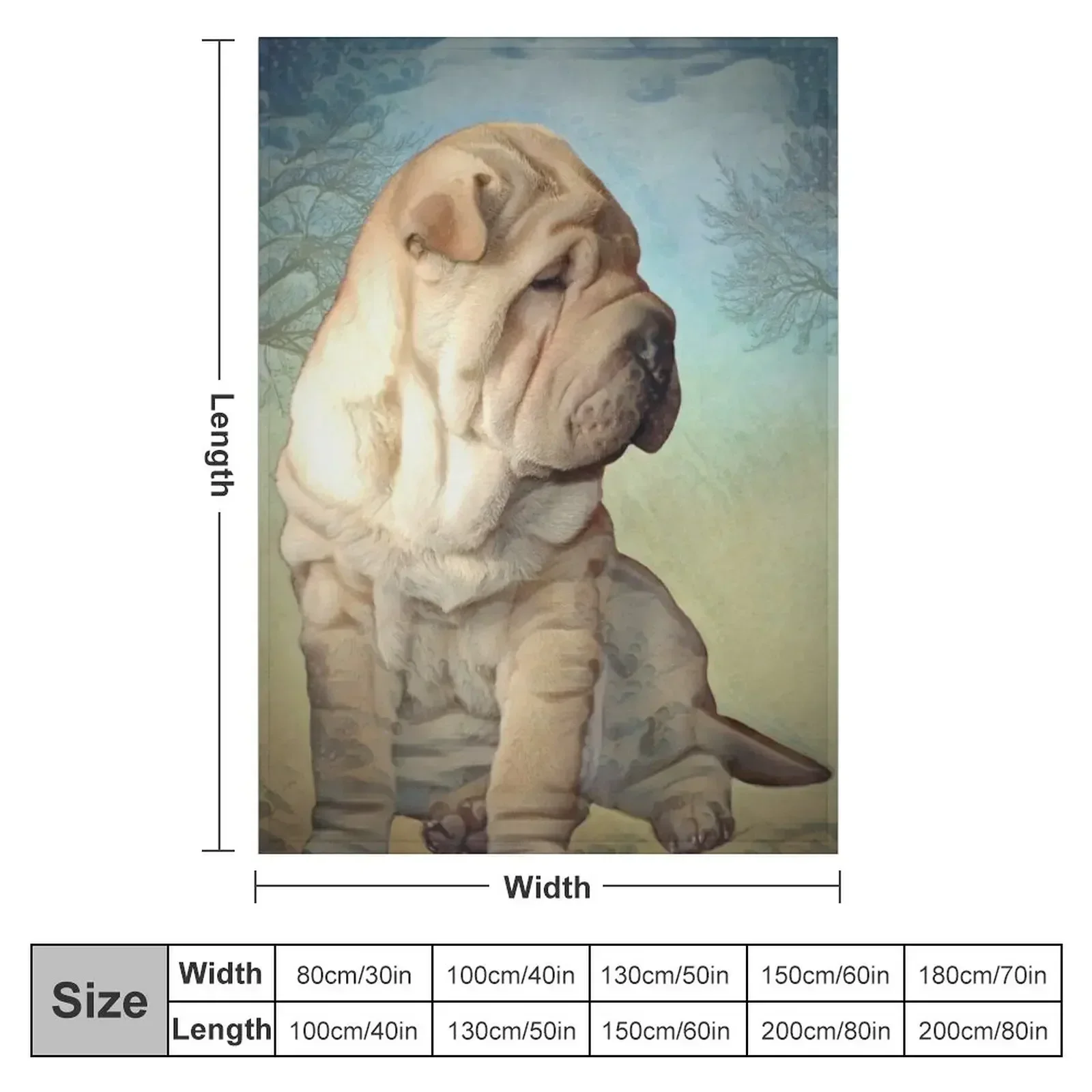 Одеяло для щенков Shar Pei декоративные одеяла