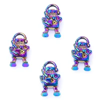 10pcs alloy cool robot shape charms pendant accessory rainbow color for jewelry making necklace earring metal bulk wholesale