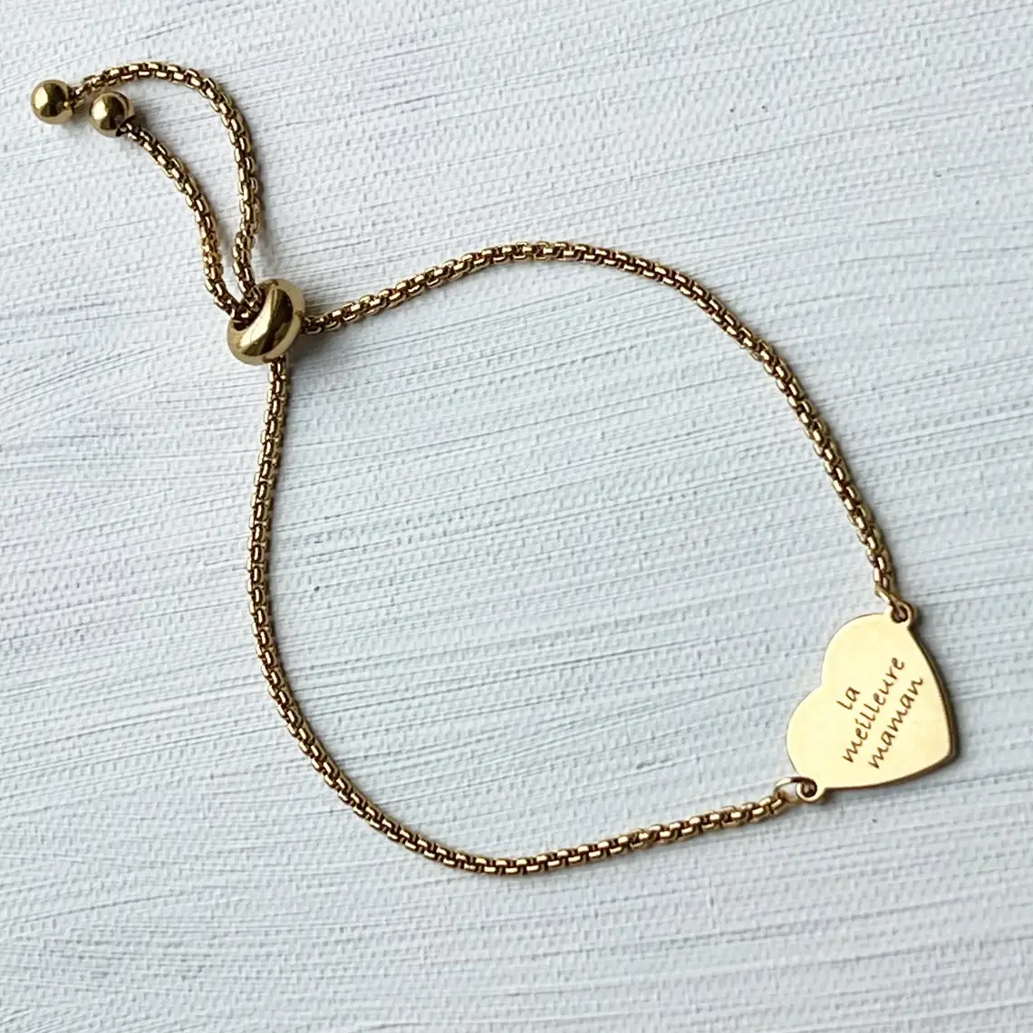 

Custom Heart Name Bracelet Gold Color Stainless Steel Engraved Text Adjustable Chain Bracelets For Men Women Party Jewelry