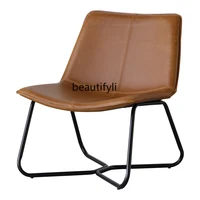 zq Italian Designer Single Minimalist Home Small Apartment Living Room Leather Balcony Leisure Sofa Chair