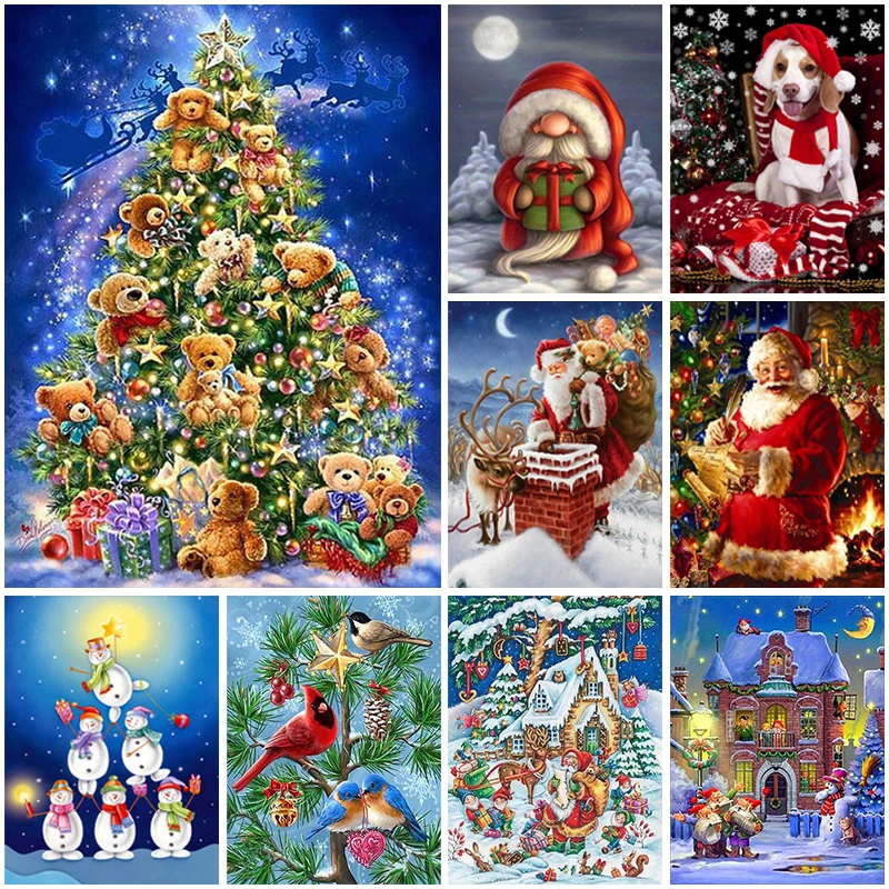 

Алмазная картина «сделай сам», Рождественская Алмазная мозаика для детей, Санта-Клаус, вышивка крестиком, мультяшная мозаика с снеговиком, подарки для украшения дома