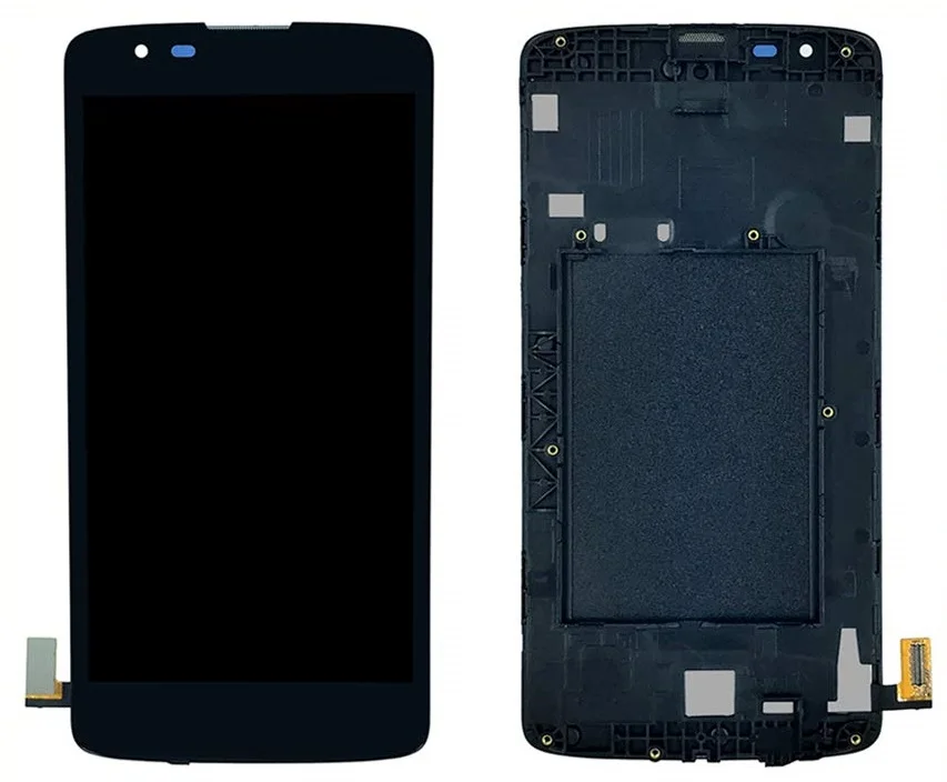 Дисплей (экран) в сборе с тачскрином для LG K8 LTE (K350e) рамкой черный - купить по
