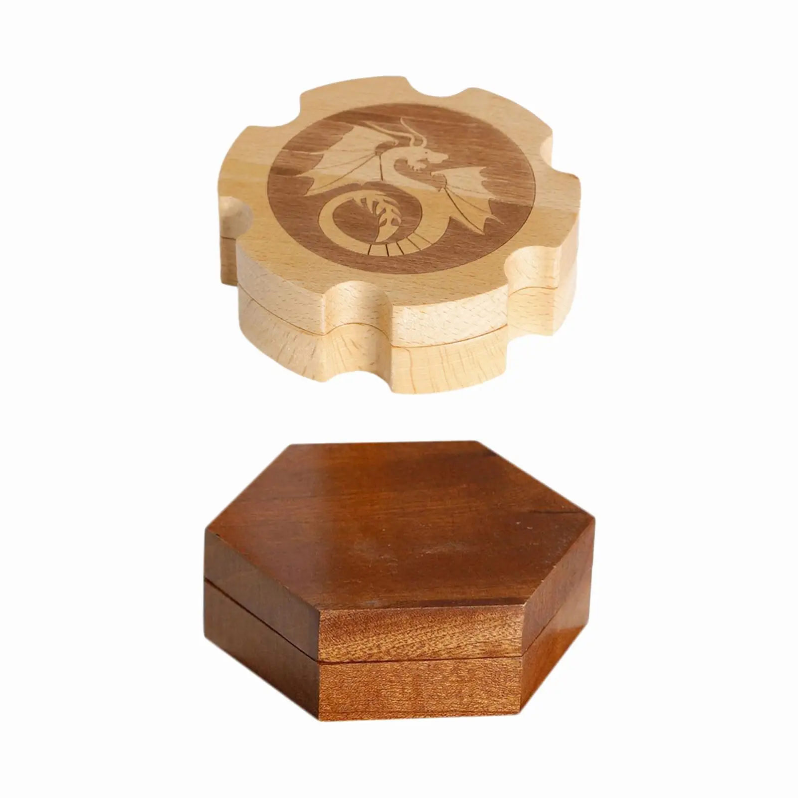 

Коробка с держателем для кубиков, игровой аксессуар для игральных костей может вмещать многогранные кубики ручной работы с искусственной крышкой, деревянными искусственными кубиками,
