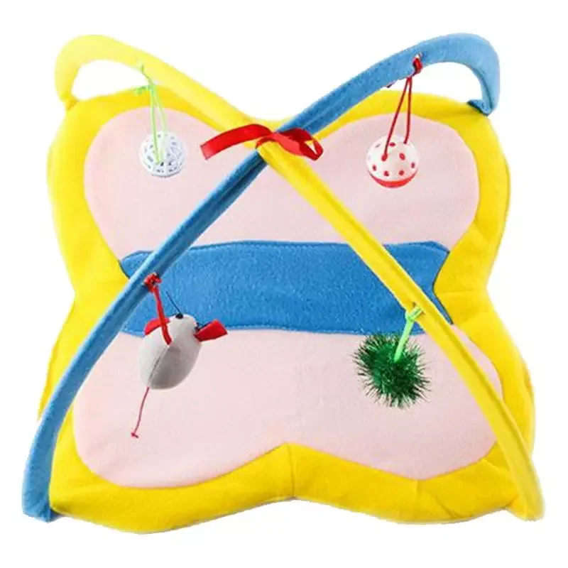 

NEW2023 Cat Activity Center Cat Bed Tent With Kitten Hanging Toy Balls Cat Sleep Play Bed Activity Center For Indoor Cats Kitten