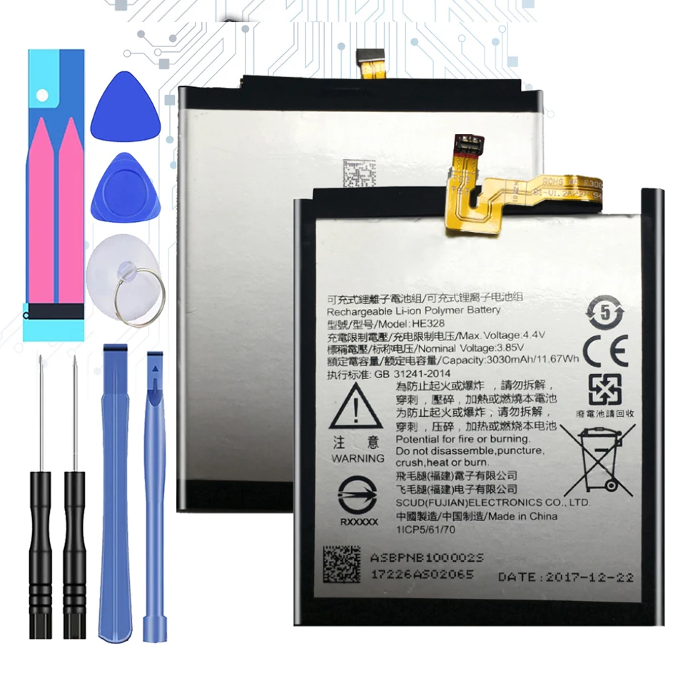 

HE328 Battery for Nokia 8 Nokia8 TA-1004 N8 HE 328 Batteries