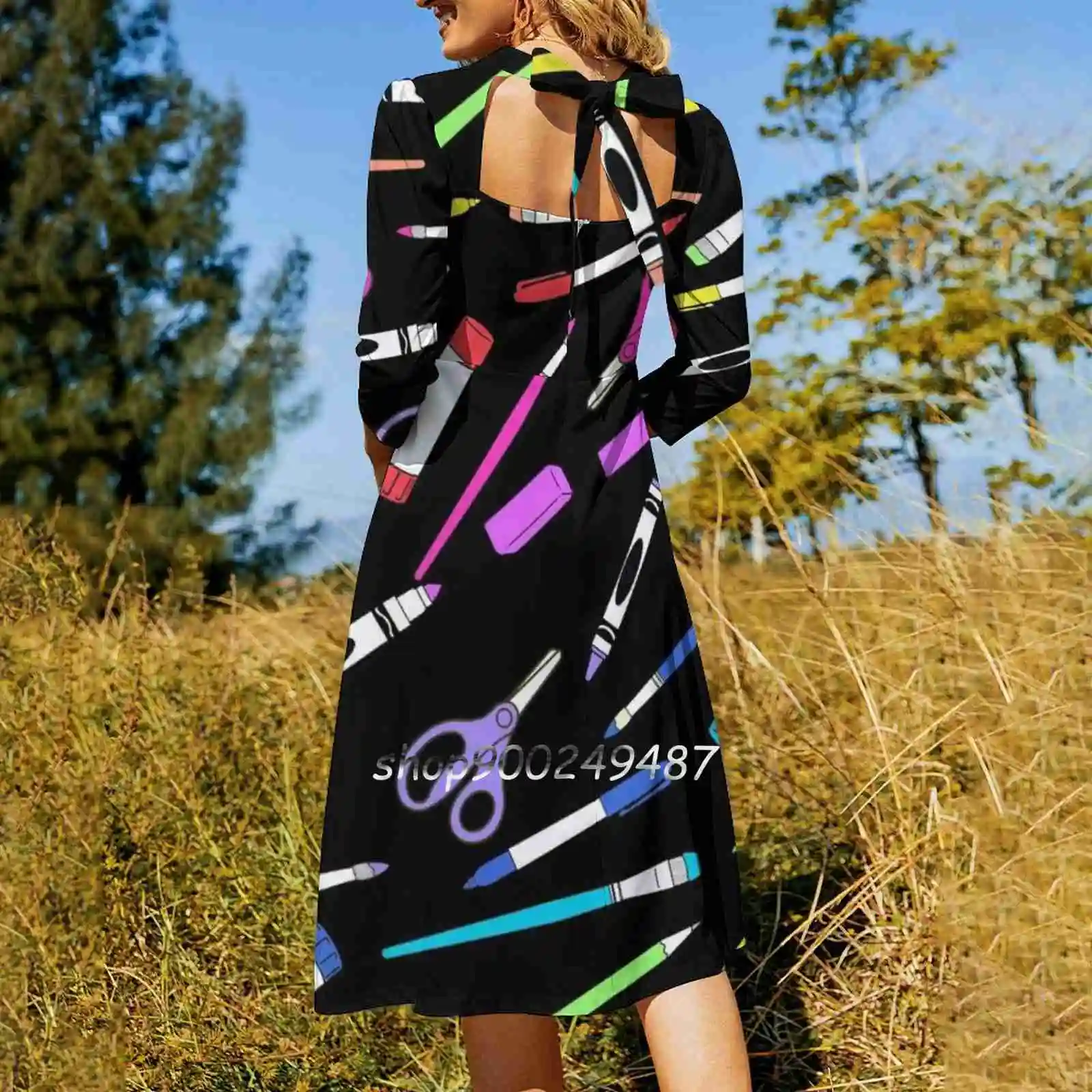 Женское платье с квадратным вырезом милое элегантное в Корейском стиле |