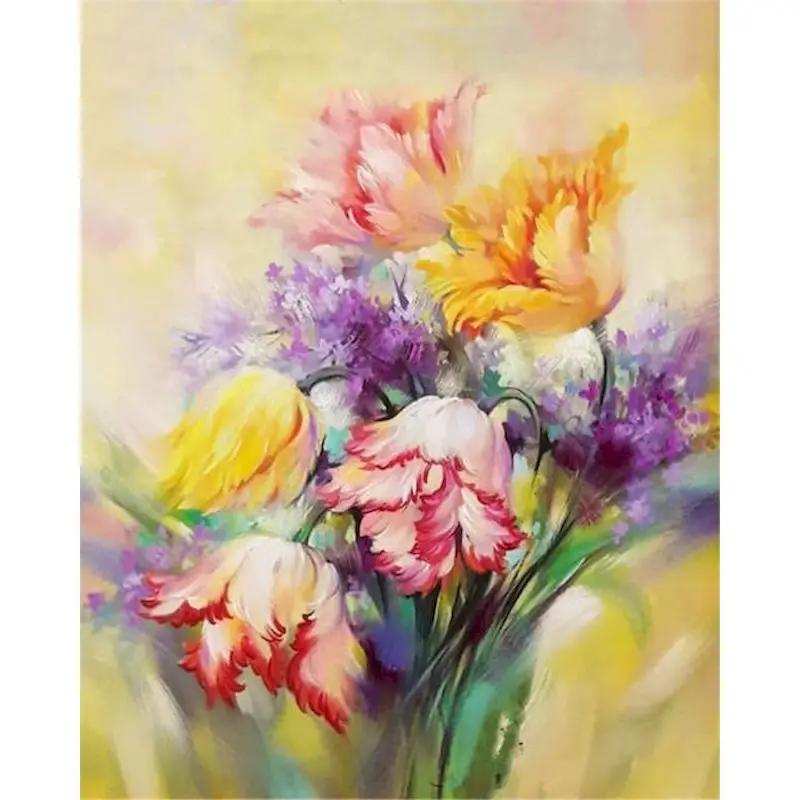 

GATYZTORY Frame Painting By Number For Adults Flowers Picture By Numbers Acrylic Paint On Canvas Wall Pictures For Living Room