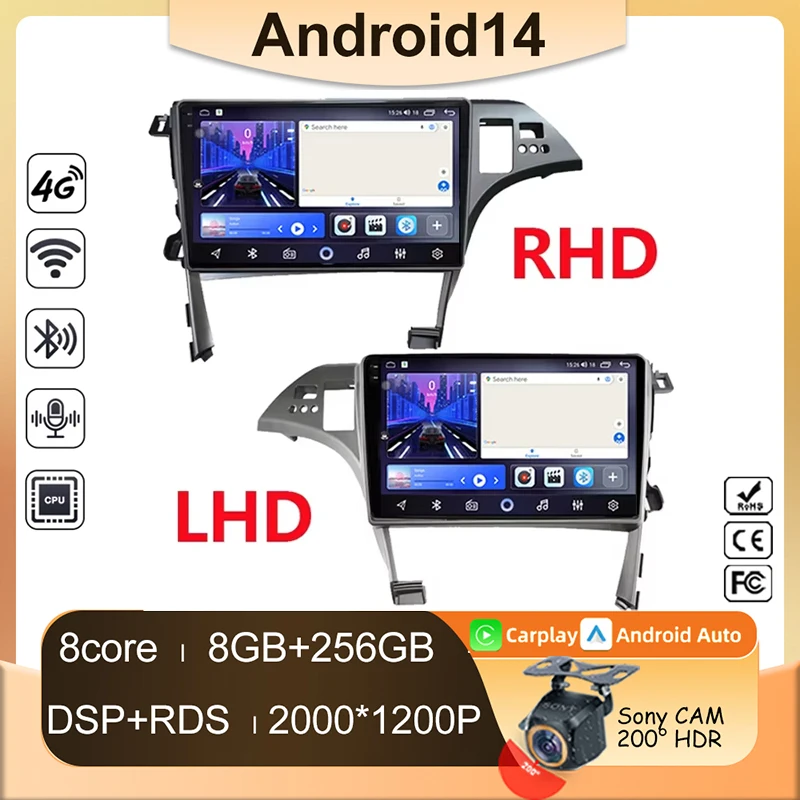 Авто Радио Android для Toyota Prius 3 XW30 2009-2015 RHD Автомобильный мультимедийный GPS-навигатор