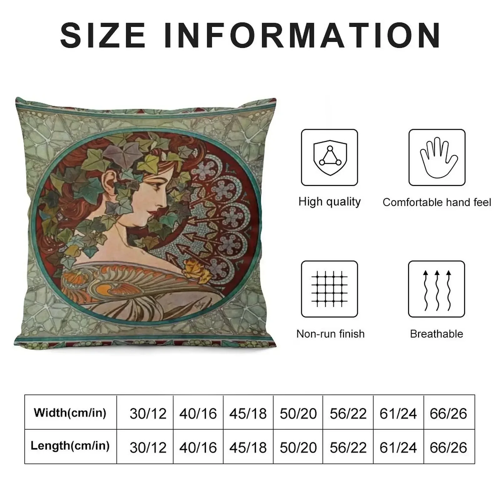 Альфонс Муха - плющ 1860 1939 Декоративная подушка для дивана Декоративные подушки