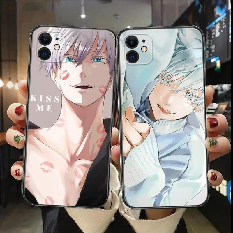 

Jujutsu Kaisen Gojo Mobile Phone Case for IPhone 14 13 12 11 Pro Max Mini SE XR X XS Max 8Plus 7plus 6 6S TPU Black Phone Cover