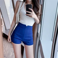 shorts women ulzzang simple casual elegant office ladies short summer all match high waist stretch womens trousers