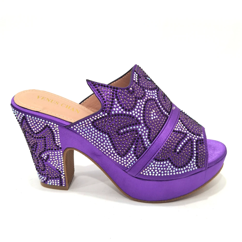 Perfect Sequins Excellent Latest Distinguished Wine Elegant High Heels Italian Popular Design African Ladies Shoes Bag Sets