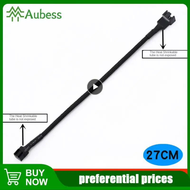 

Full Length 27cm Aging Resistance Braided Mesh Wire Pressure Resistance Cpu Fan Cable High And Low Temperature Resistance Black