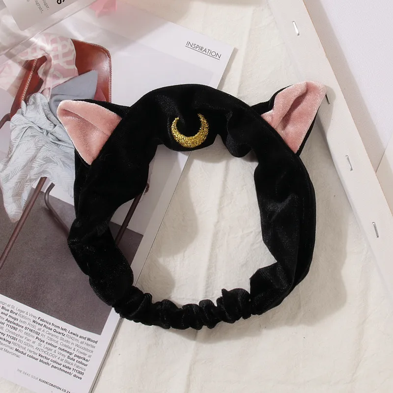 

Cartoon Moon Kid Toys Fashion Luna Cat Ears Hair Band Headband Cosplay Face Washing Clean Makeup Tool Head wear