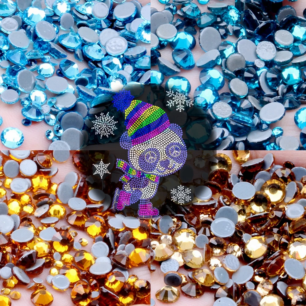 

Multi-Color Strass With Glue On Flatback M-Foild Non-Hotfix Crystal Glass Rhinestone For Clothes