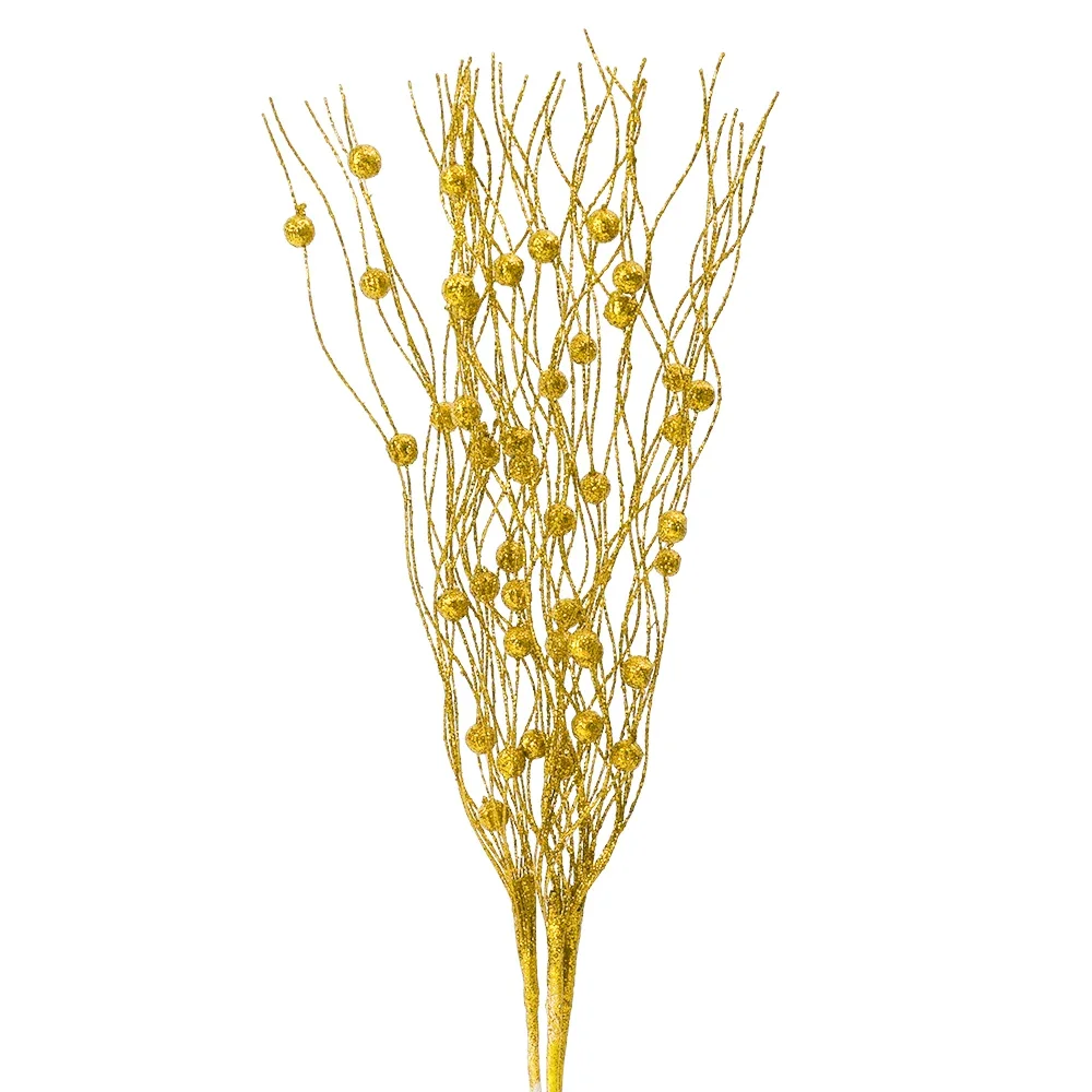 Искусственные блестящие веточки для елки 5 шт.