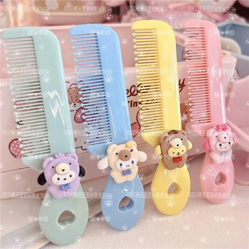 

Кавайная Sanrios расческа милые Hellokittys My Melody Cinnamoroll Мультяшные портативные мини любовь полые фотоаксессуары для девочек Подарки
