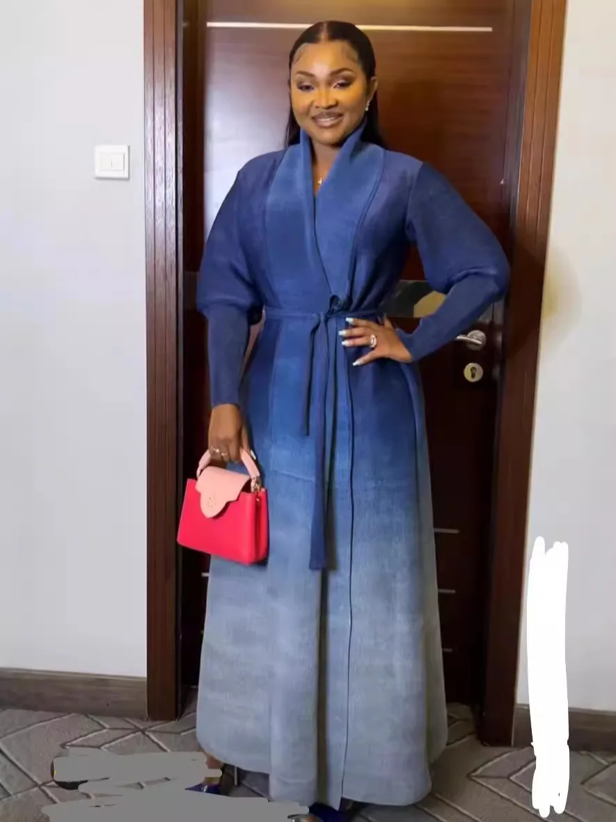 Новое трансграничное платье с длинными рукавами и лацканами цветными принтами