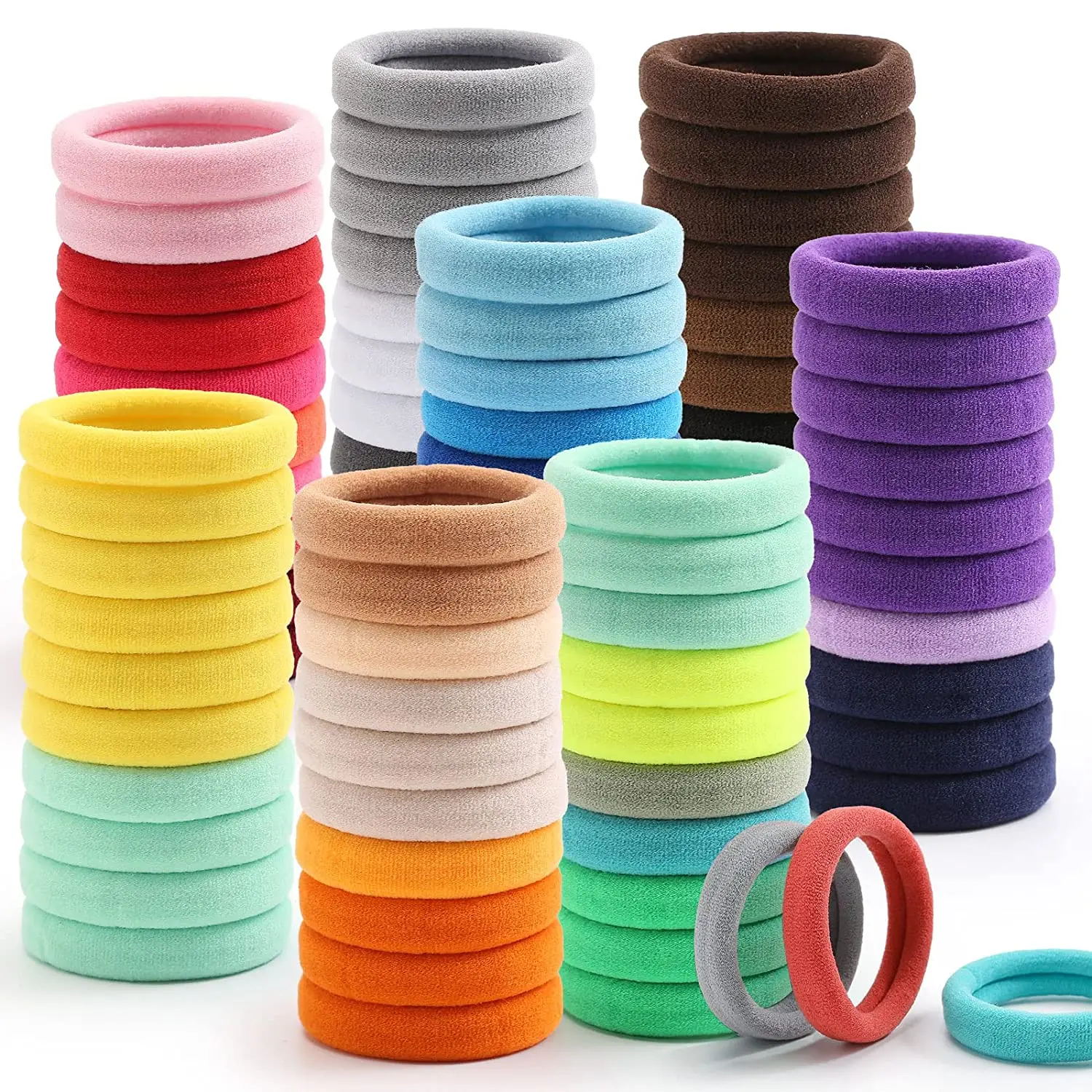 

50pcs Women Solid Color Big Rubber Band Ponytail Holder Gum Headwear Elastic Hair Bands 4CM Girl Hair Accessories Ornaments
