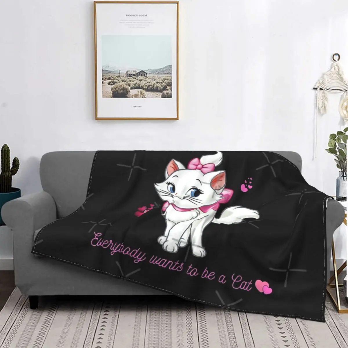 

Marie Cat - Everybody want, manta con capucha, colcha para cama, sofá a cuadros, manta de playa
