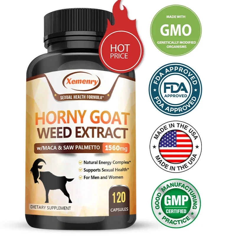 

Extra Strength Horny Goat Weed Capsules - 1560 Mg for Enhanced Performance and Energy with Maca, Ginseng and Tongkat Ali
