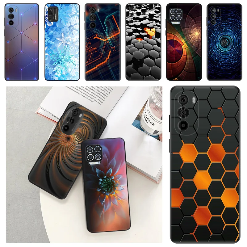 

Abstract Starry Circle Rhombic Soft Phone Cases For Motorola Moto G73 G53 G82 G72 G52 G32 G22 G71 Edge 20 30 G Stylus G60 G51 50