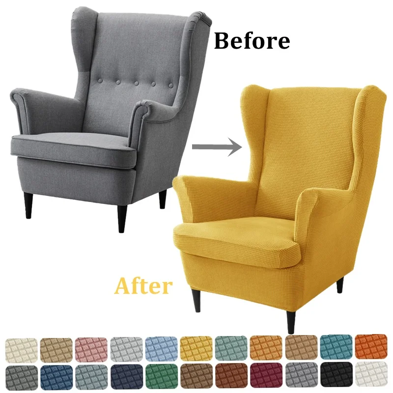 

Wing Chair Slipcovers Stretch Polar Fleece Wingback Chair Covers Solid Color Wingback Armchair Slipcovers Furniture Protector