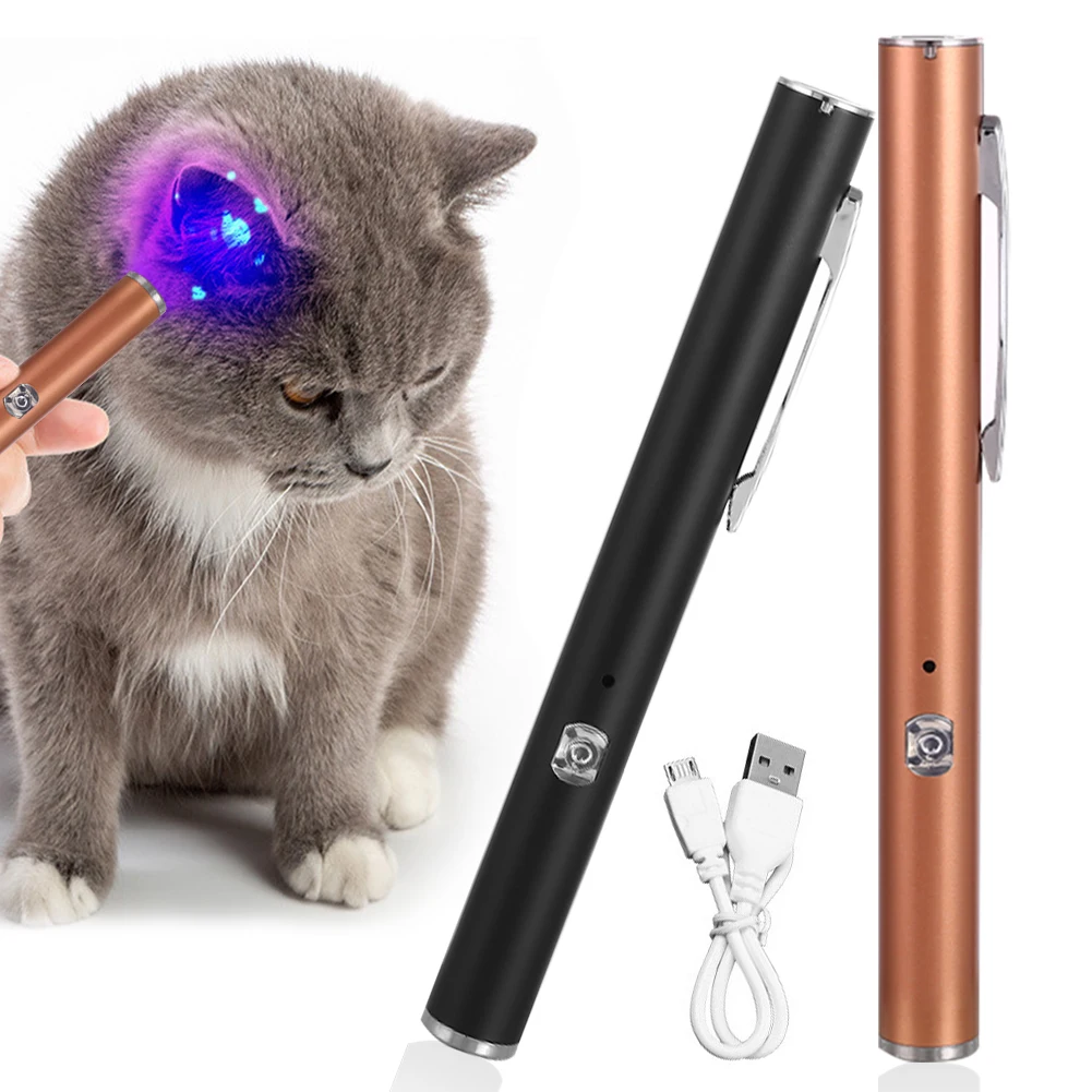 

USB 365nm LED Flashlight Mirror UV Violet Aluminum alloy Torch Fungus Inspection Checker Detection for Marker Cat Dog Moss Lamp