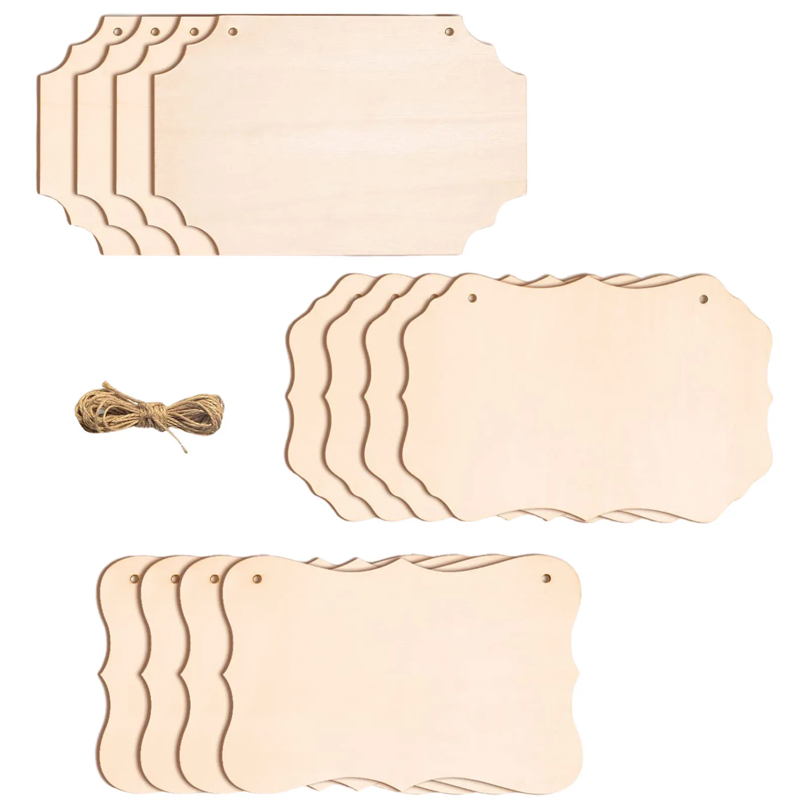 

Hanging Wood Sign For Crafts 12pcs Wooden Rectangle Blank For Crafts Handicraft Accessories Home Decoration For Halloween