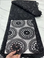 black african cord lace fabric with sequins nigerian lace fabric 5 yardspcs milk silk lace water soluble lace for wedding party
