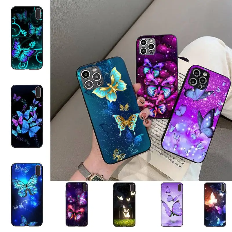 

Cute Colorful Butterfly Phone Case for iPhone 11 12 13 Mini Pro Max 8 7 6 6S Plus X 5 SE 2020 XR XS Funda Case
