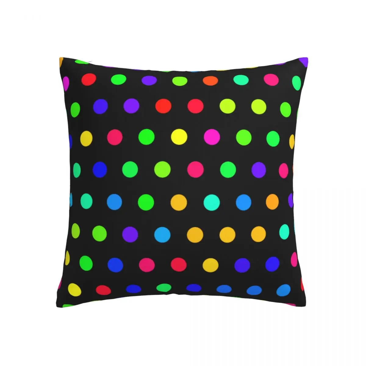 

Cute Rainbow Polka Dot Pillow Case Colorful Polka Dots Modern Sofa Zipper Pillowcase Spring Universal Polyester Cover