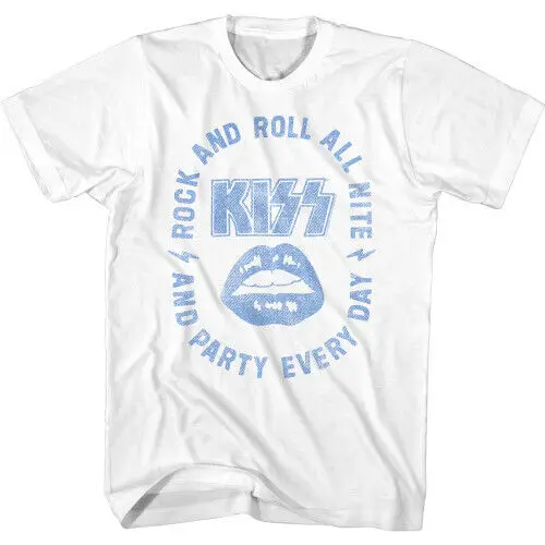 Белая футболка для взрослых Kiss All Nite топы Y2K летние короткие све унисекс