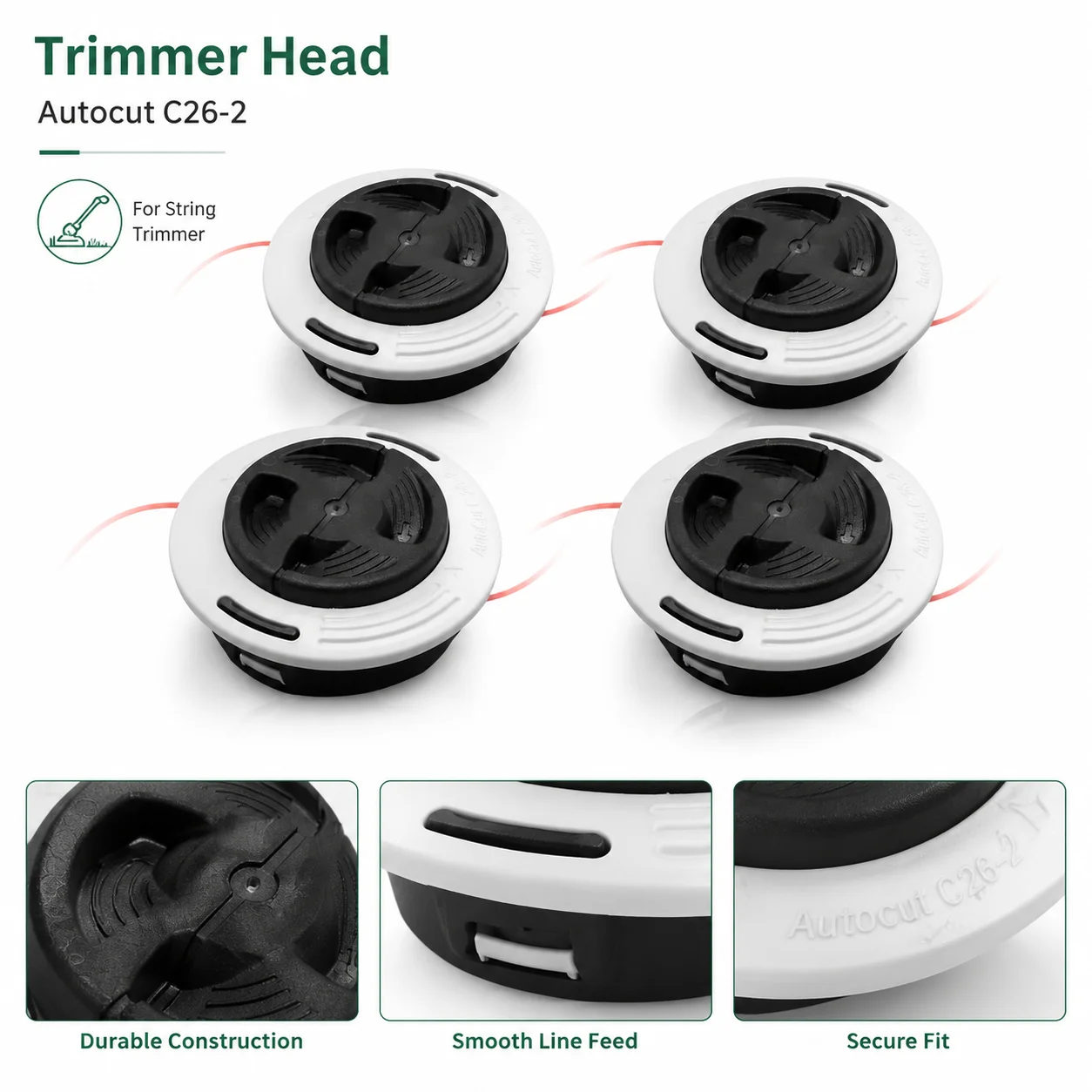 Фото Головка триммера C26-2 для Stihl FS70R FS87 FS89 FS90R/91R/94R FS100RX FS111 FS120 FS130 FS240 FR130, 4 шт., замена 4002-710-2169 №3