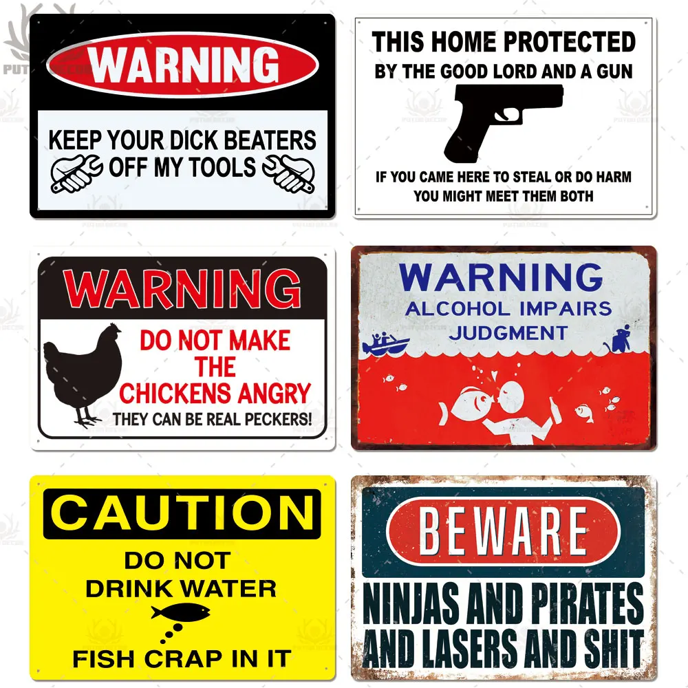 Putuo Декоративные Забавные Технические Знаки Металлические Таблички Для Мужчин