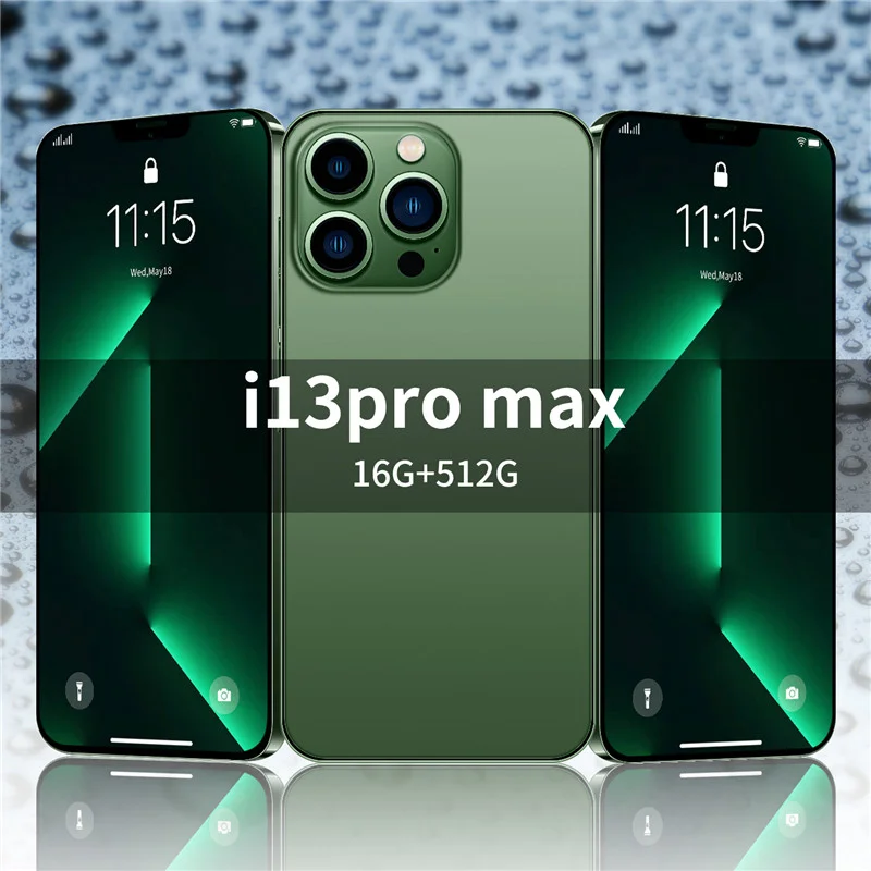 

2023 Global Version i13 Pro Max 5G Smartphone 16G+512GB 6.7 inch Cellular 6800mAh Phone 5G Network 50MP Unlocked Dual SIM Phone